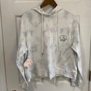 New! Ivory Ella Cropped Tie-Dye Hoodie - Size Large